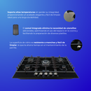 Parrilla Estufa Shorbull de 5 Quemadores con Comal y Vidrio Templado